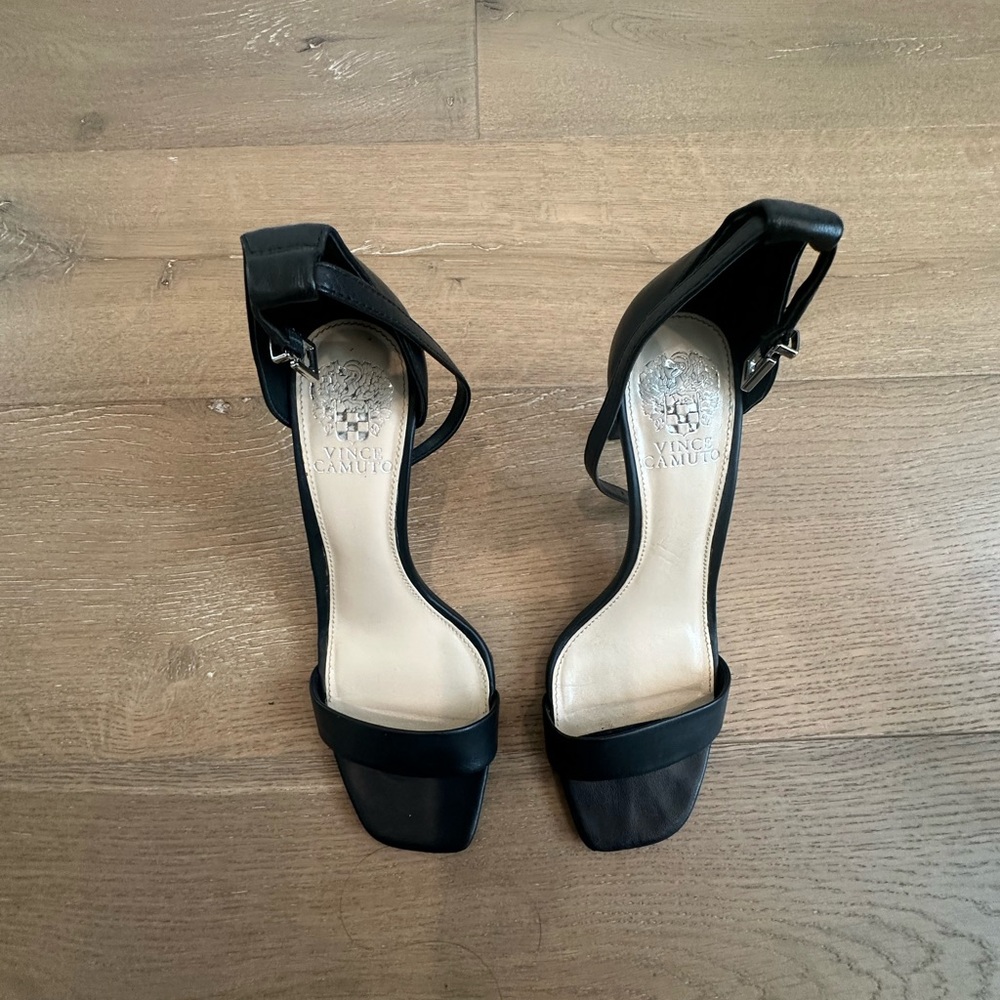 Vince Camuto Black Ankle Strap Heels